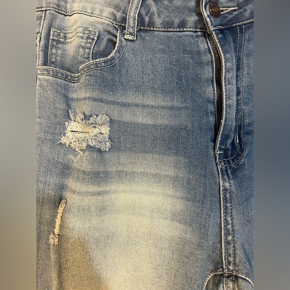 Distressed High Waist Flare Leg Women's Jeans Large 8/10 - Picture 3 of 6